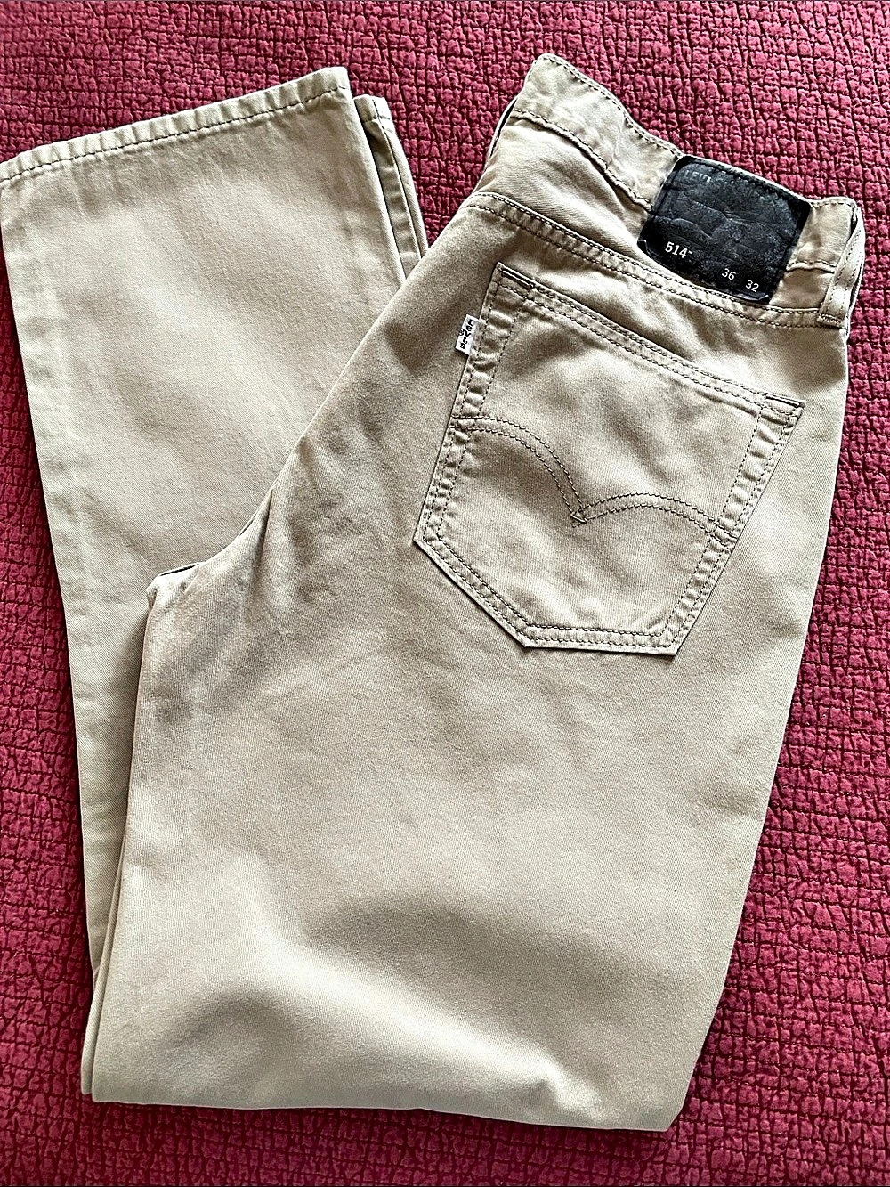 Levi's 514 Slim Jeans Beige Waist 36 Length 32